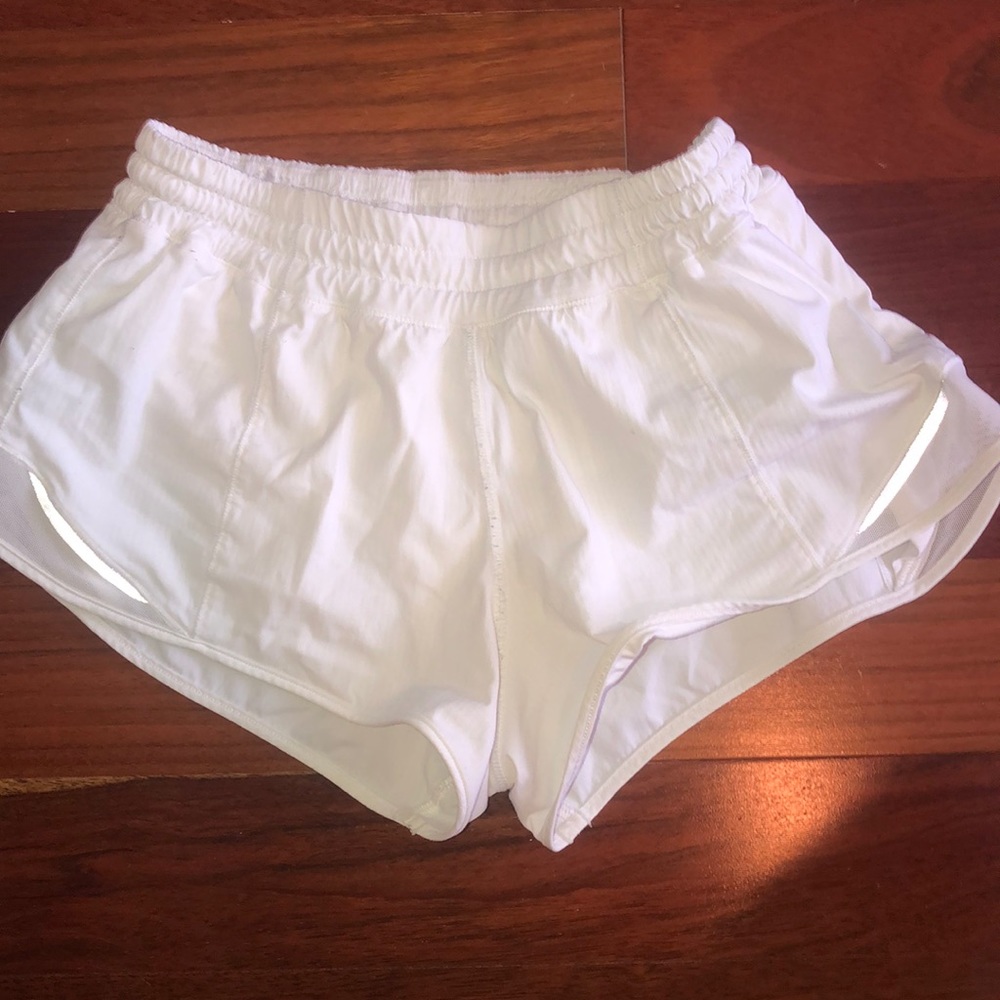 White hotty hot lululemon shorts